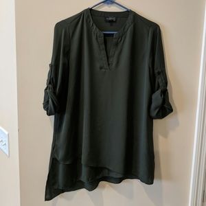 Assymetrical army green blouse